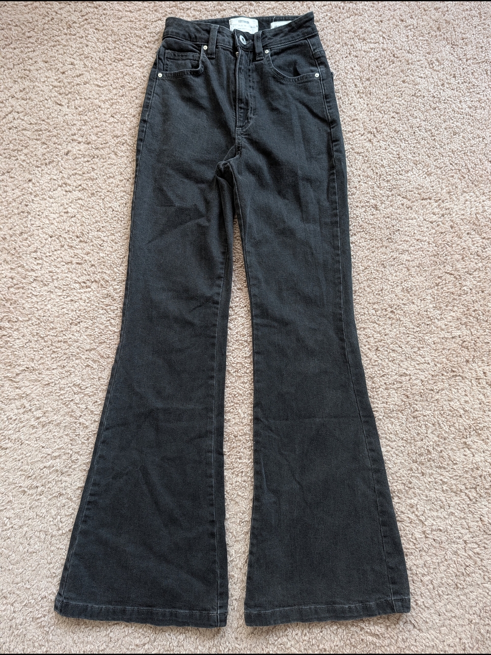 Cotton On Womens Black Boho Festival High Rise 80s Original Flare Jeans Size 2 - Picture 4 of 13